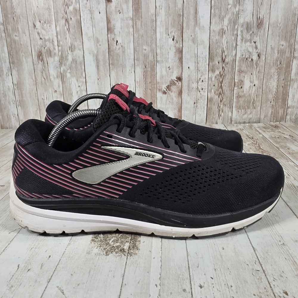 Brooks Addiction 14 Womens Running Shoes Black Pink Stability Sneakers